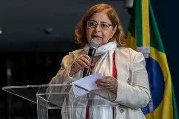 Antonio Cruz/Agência Brasil Brasília 21/03/2023 - A ministra das Mulheres, Cida Gonçalvez durante evento sobre enfrentamento à violência contra a mulher, no ministério da Justiça.Foto: Antonio Cruz/Agência Brasil